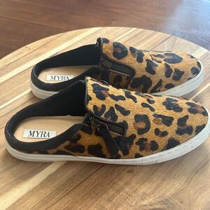 MYRA Leather and Textile Sneaker Slides